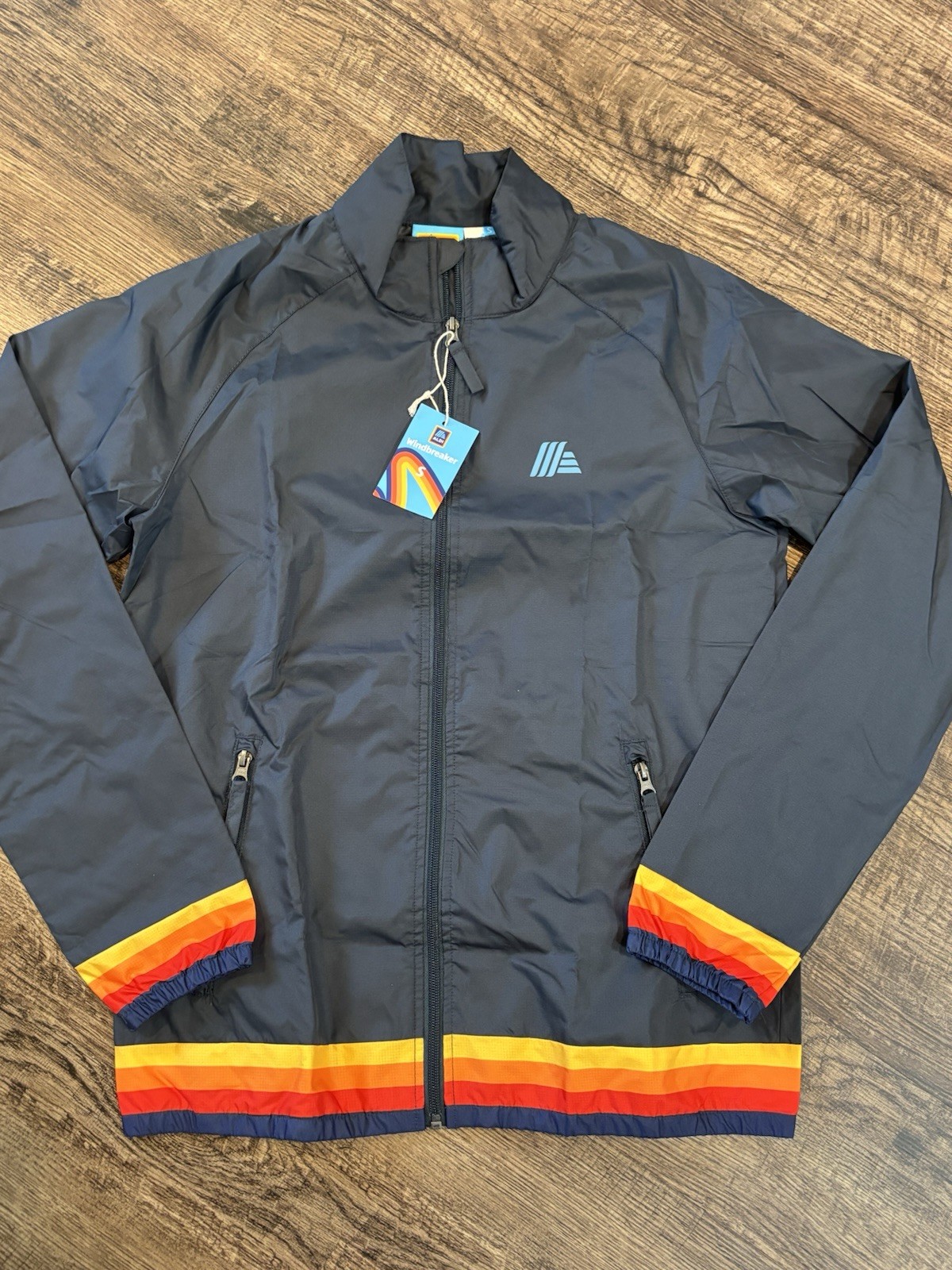 NWT ALDI Gear Navy Blue Full Zip Employee Windbreaker Jacket Sz Small