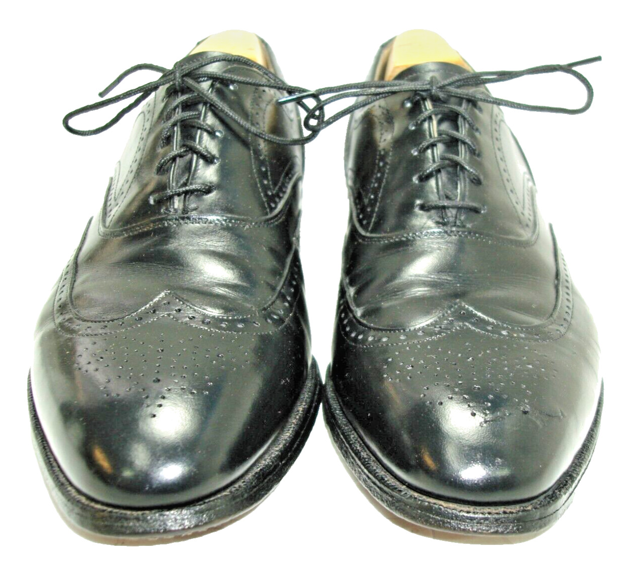Men’s Shoes JOHNSTON & MURPHY Wingtip Brogue Balmoral Sz 8.5 D Black Leather