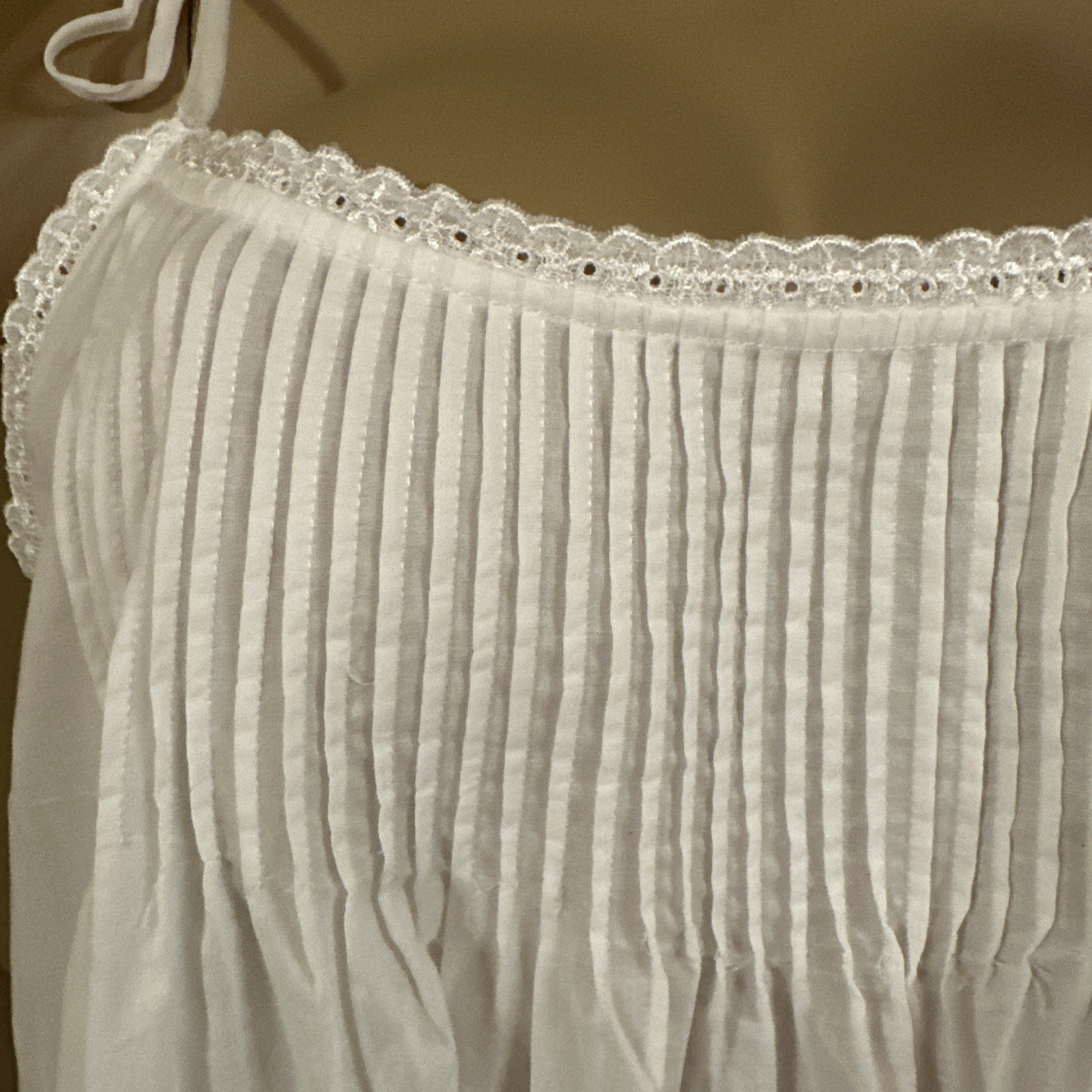 Eileen west nightgown Ballet Xlarge XL 100% Cotton Lawn White Mini Pleats