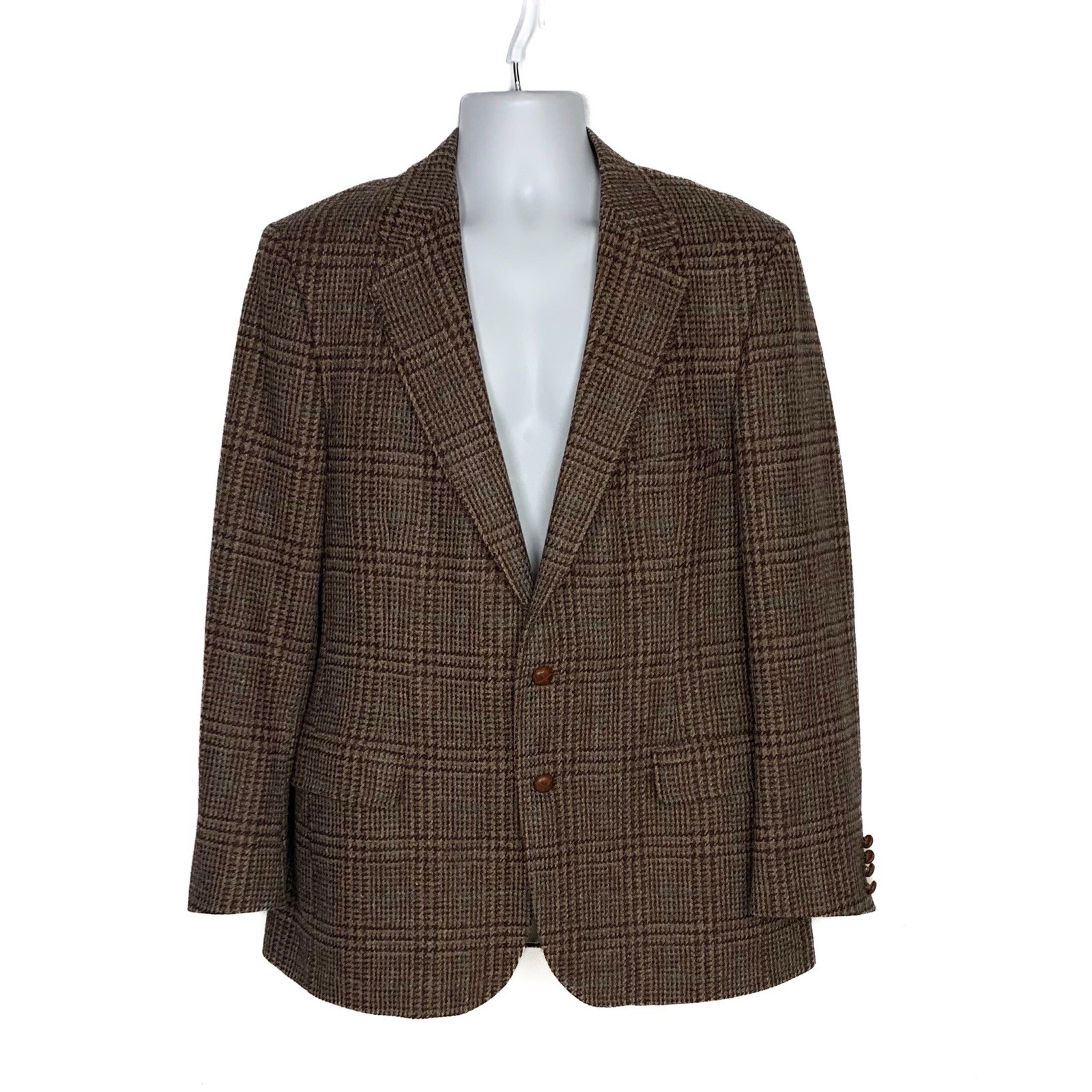 Colours Alexander Julian Men 44 Blazer Wool Tweed Windowpane Plaid Tapered Waist