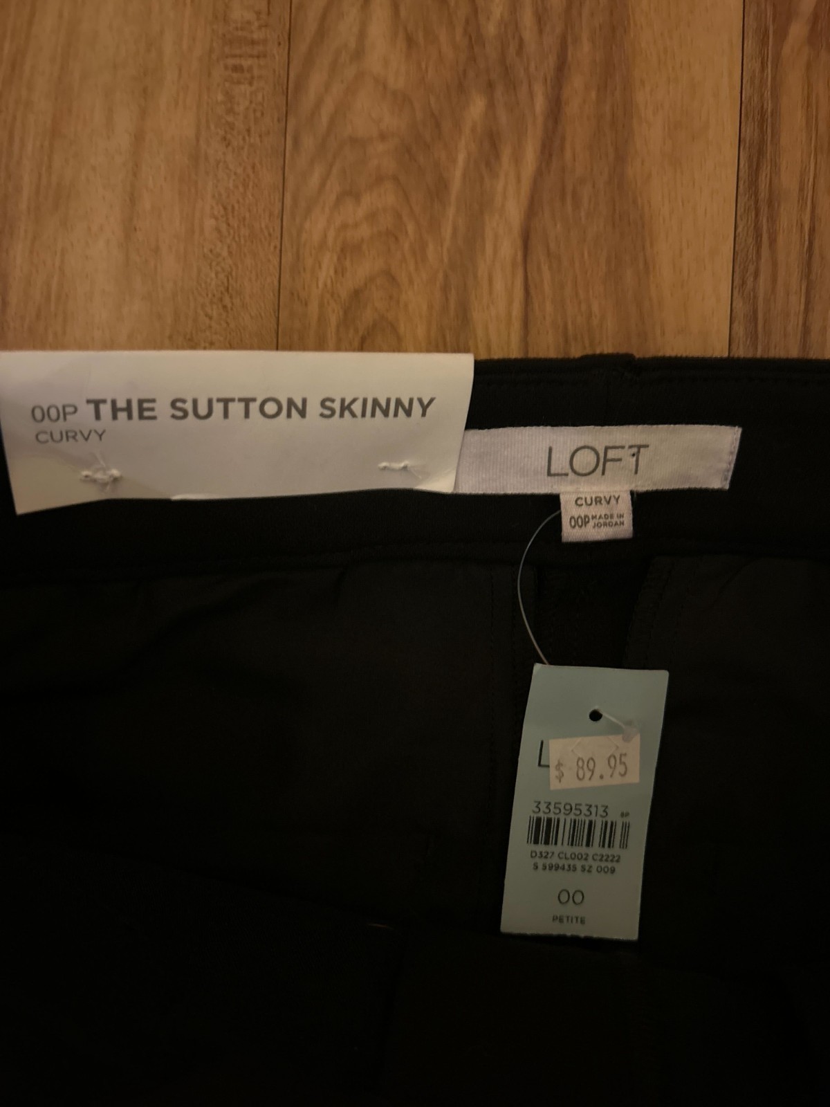 Loft The Sutton Skinny Womens Size 00P Curvy Black Dress Pants New w/ Tags