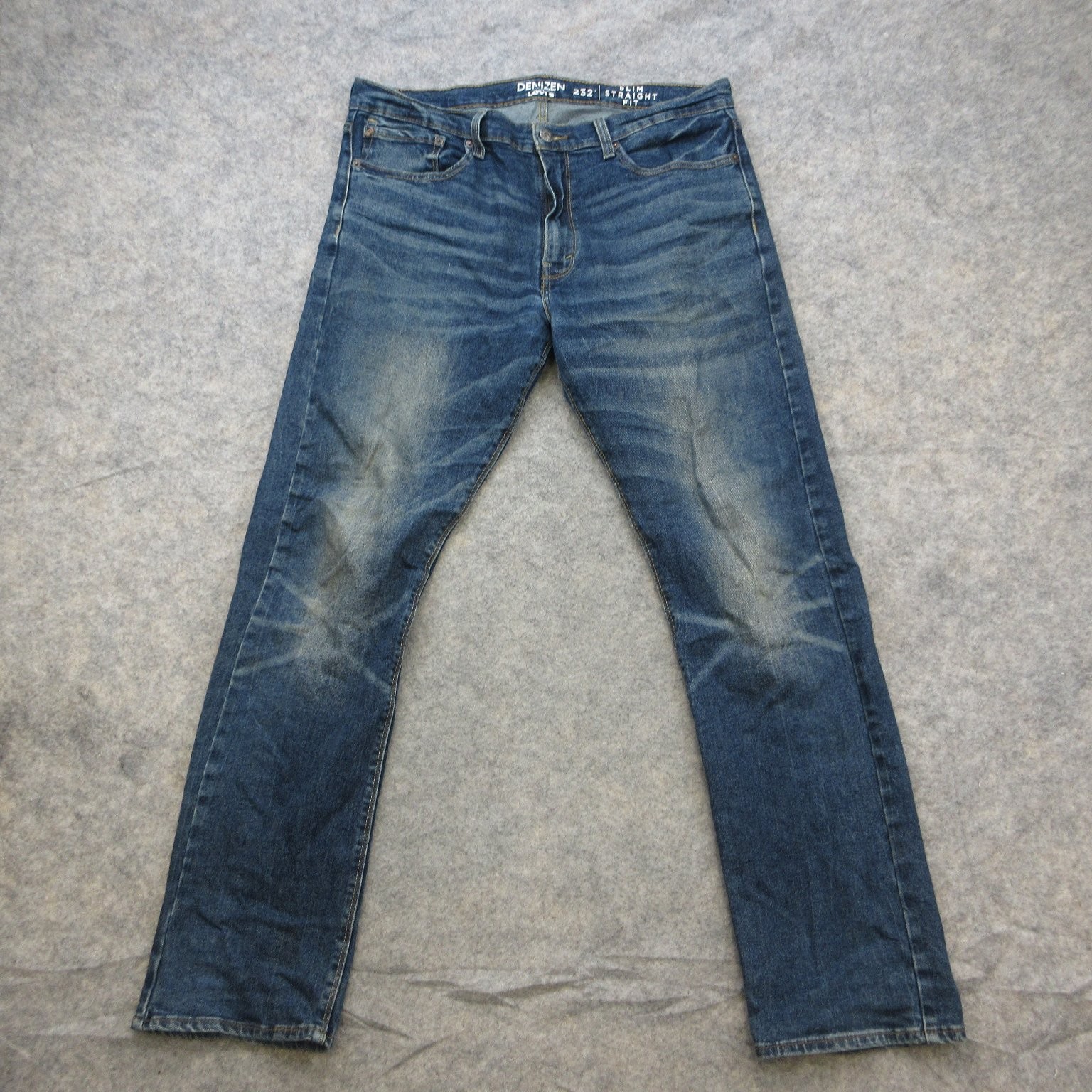 DENIZEN Levi’s 232 Men’s Blue Slim Straight Fit Jeans 36×34 Stretch Denim