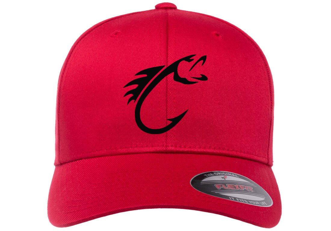FISHING HOOK FISH CURVED BILL 6277 FLEXFIT HAT *FREE SHIPPING in BOX*
