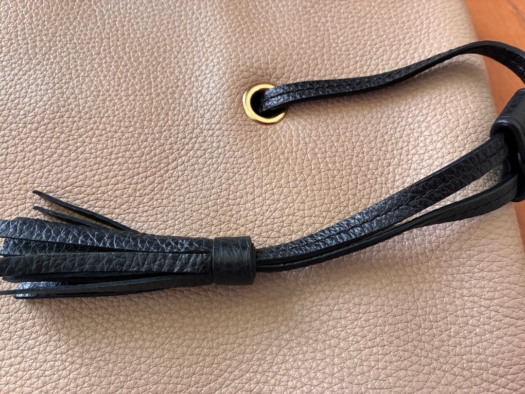 COACH Andy Tassel Drawstring Tote Bag Shoulder Leather from Japan