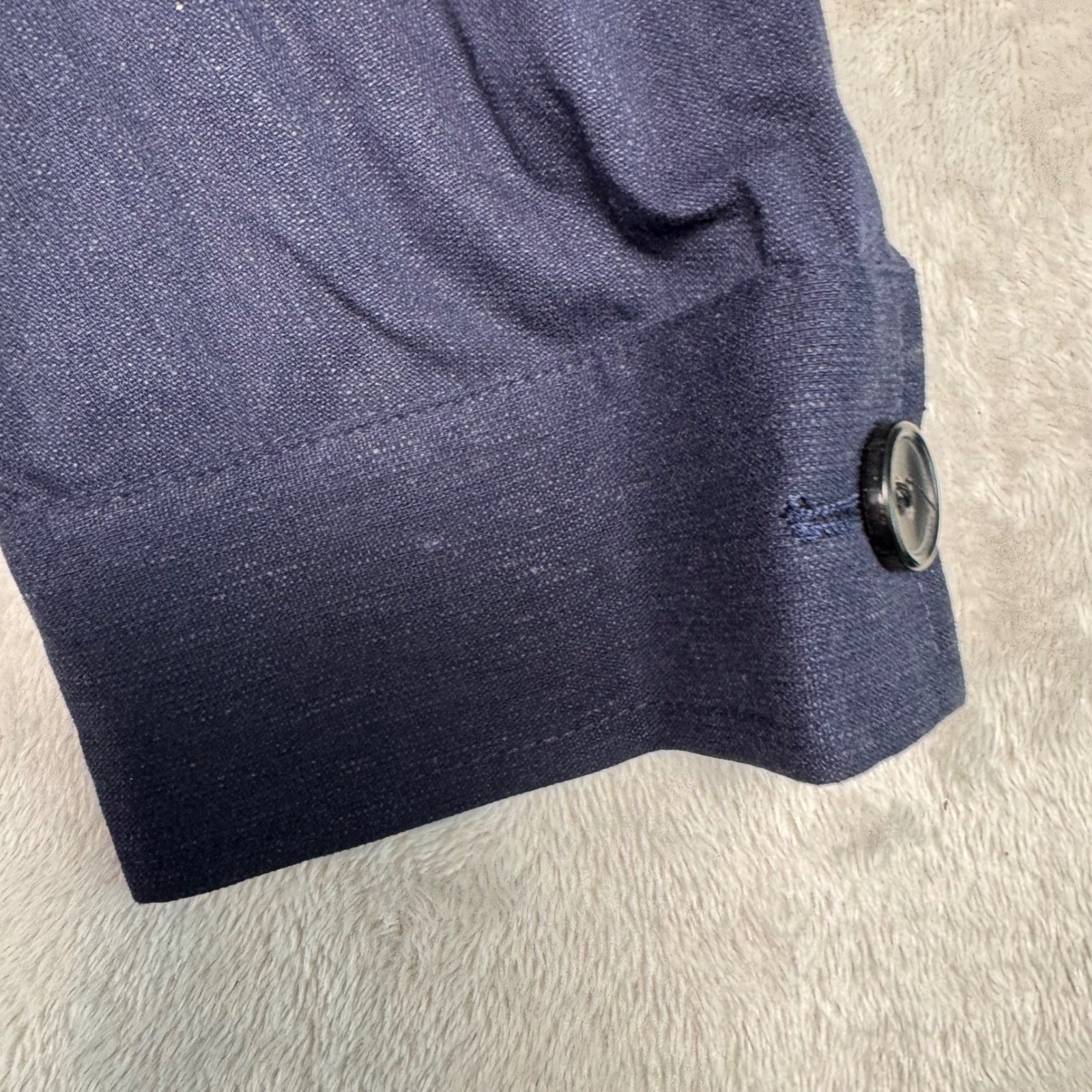 NWT Collars & Co The Maverick Blazer Linen Blend Button Front Jacket XXL Navy
