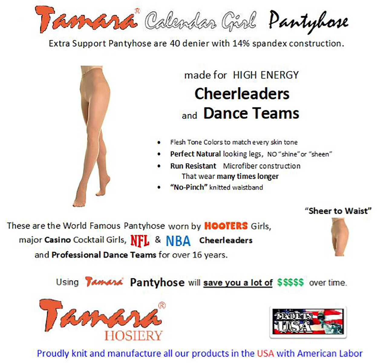 TAMARA PANTYHOSE 40 Denier Compression Support Hosiery PICK D Q 2XL 3XL PLUS