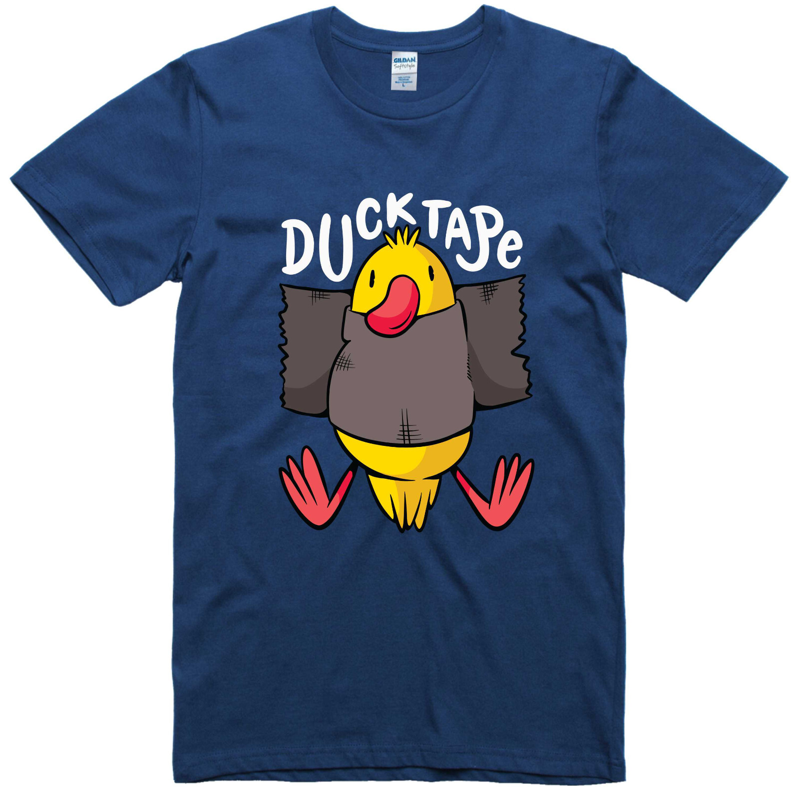 Funny T Shirt Duck Tape Print Regular Fit 100% Cotton Tee