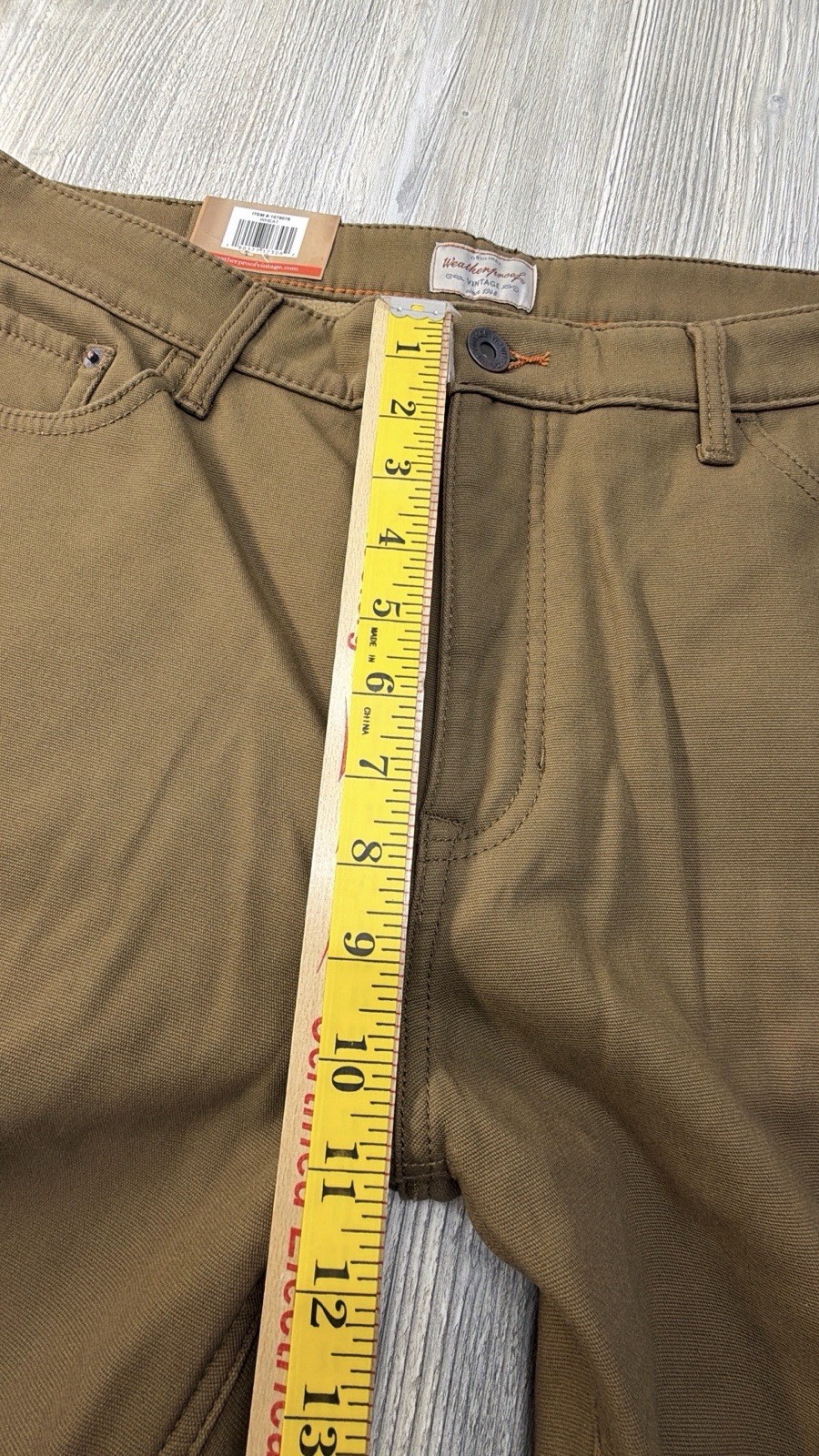 Weatherproof Vintage Sz 38×30 Fleece Lined Stretch Canvas Pant Regular Fit Brown