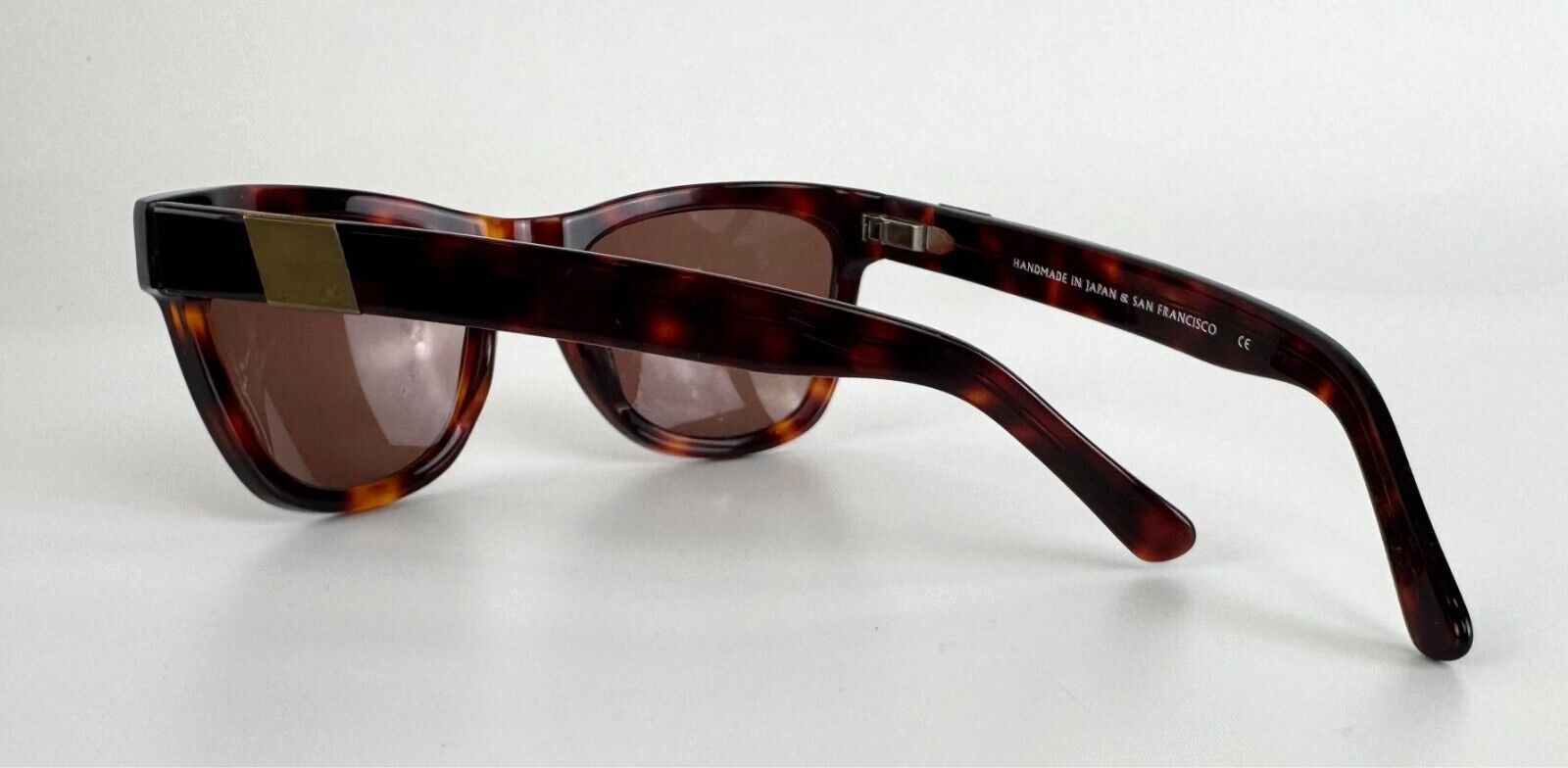 Westward Leaning Sunglasses Wmn Brown Tortoise Shell Frame Amber handmade Japan