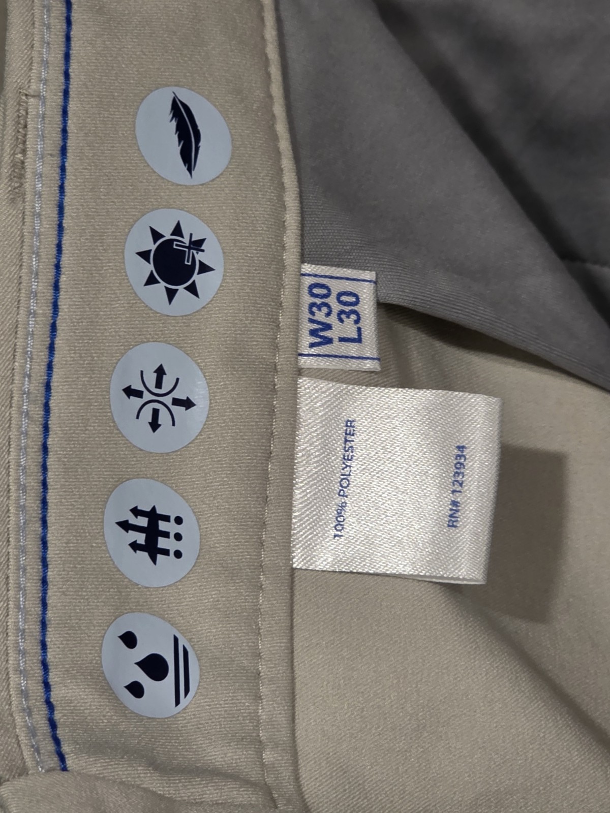 SOUTHERN TIDE Jack Performance Pants Men’s 30×30 Tan Flat Front Polyester