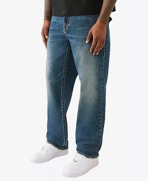 True Religion W34 L33 Bobby Relaxed Baggy Jeans Painted Horseshoe