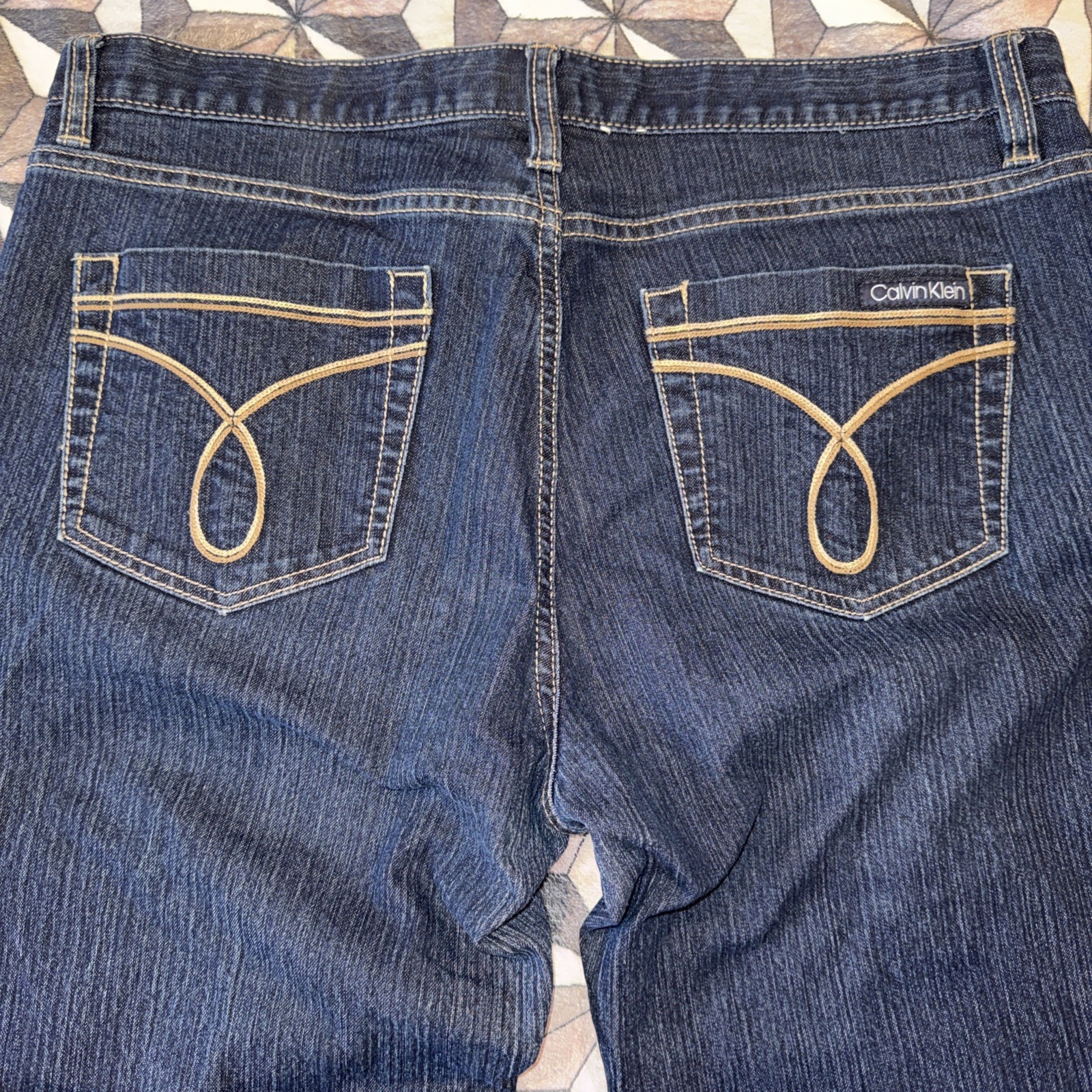 Calvin Klein Denim Jeans Womens Sz 32/14 30” Inseam Dark Wash Mid Rise Skinny