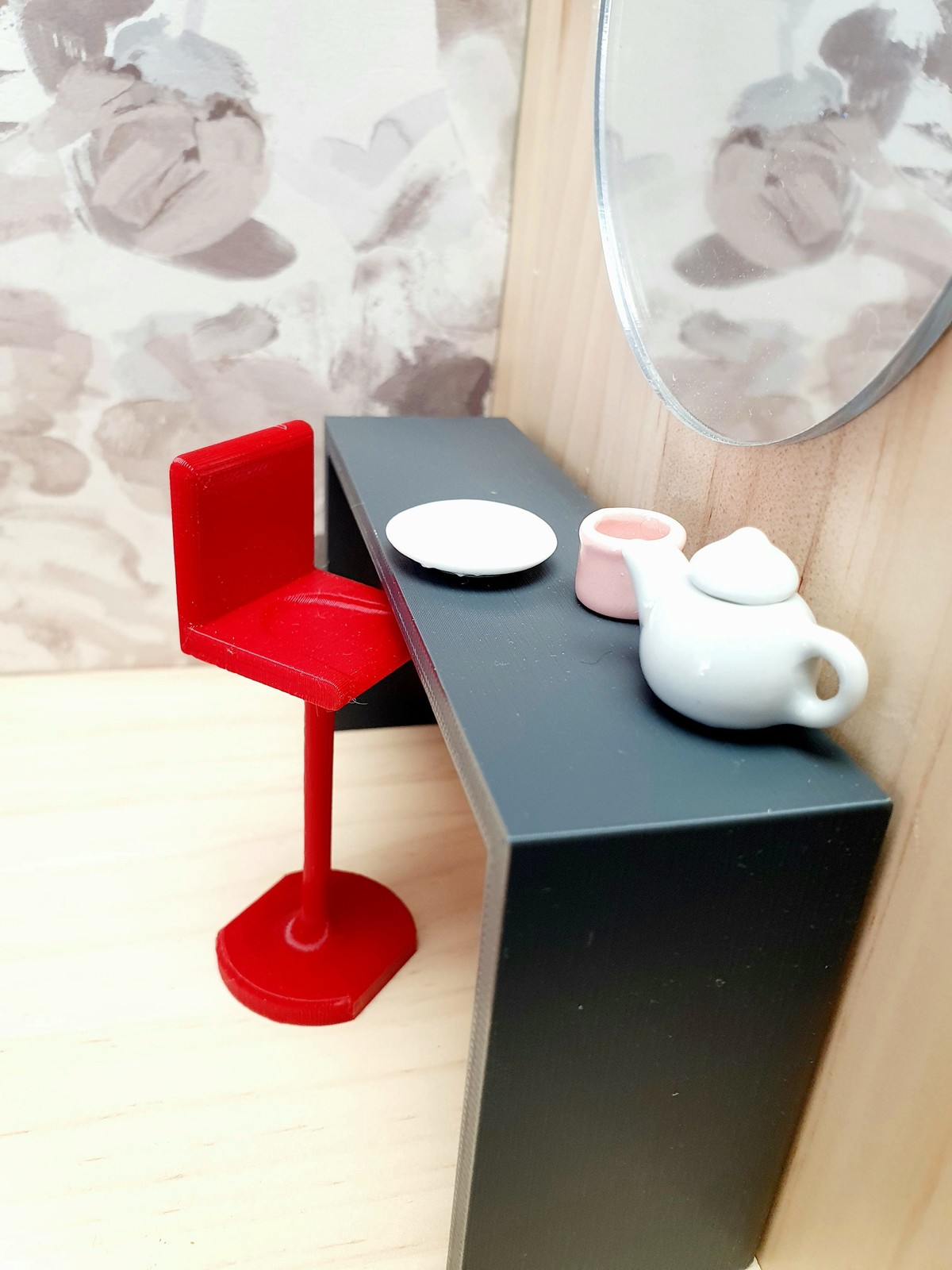 Dolls House Modern Bar Stool, Choice of Colours 1:12th Scale, Miniature Bar