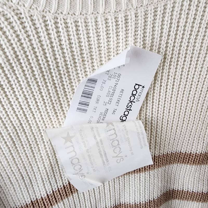 Three Dots Abigail Striped Crewneck Sweater Women’s XL Sugar Swizzle Stripe L/S