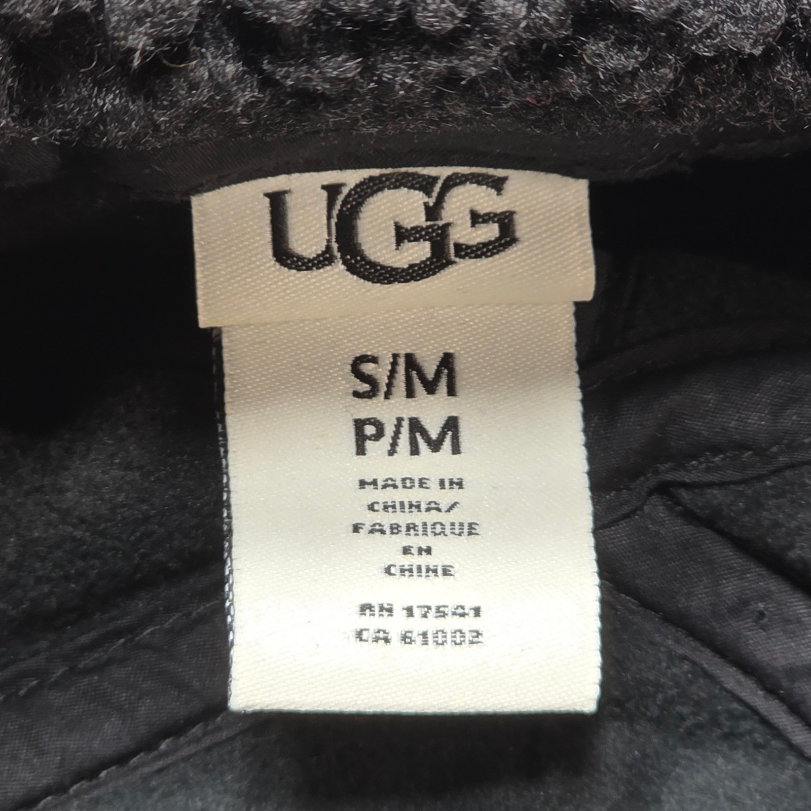 UGG Trapper Hat Cap Mens Medium Black Ear Flap Sherpa Winter Ski Outdoor Warm