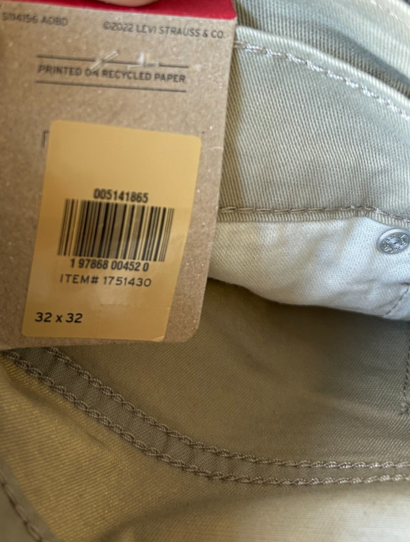 Levi’s Men’s 514 Straight Stretch Jean Tan Size 32×32