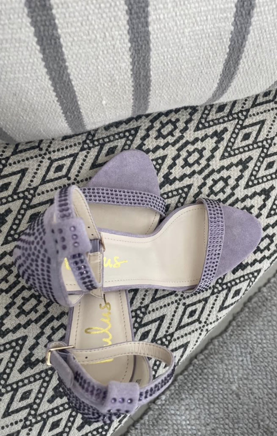 Lulus Purple Lasatora Rhinestone Stiletto Heels Sz 8.5 Party Cocktail excellent