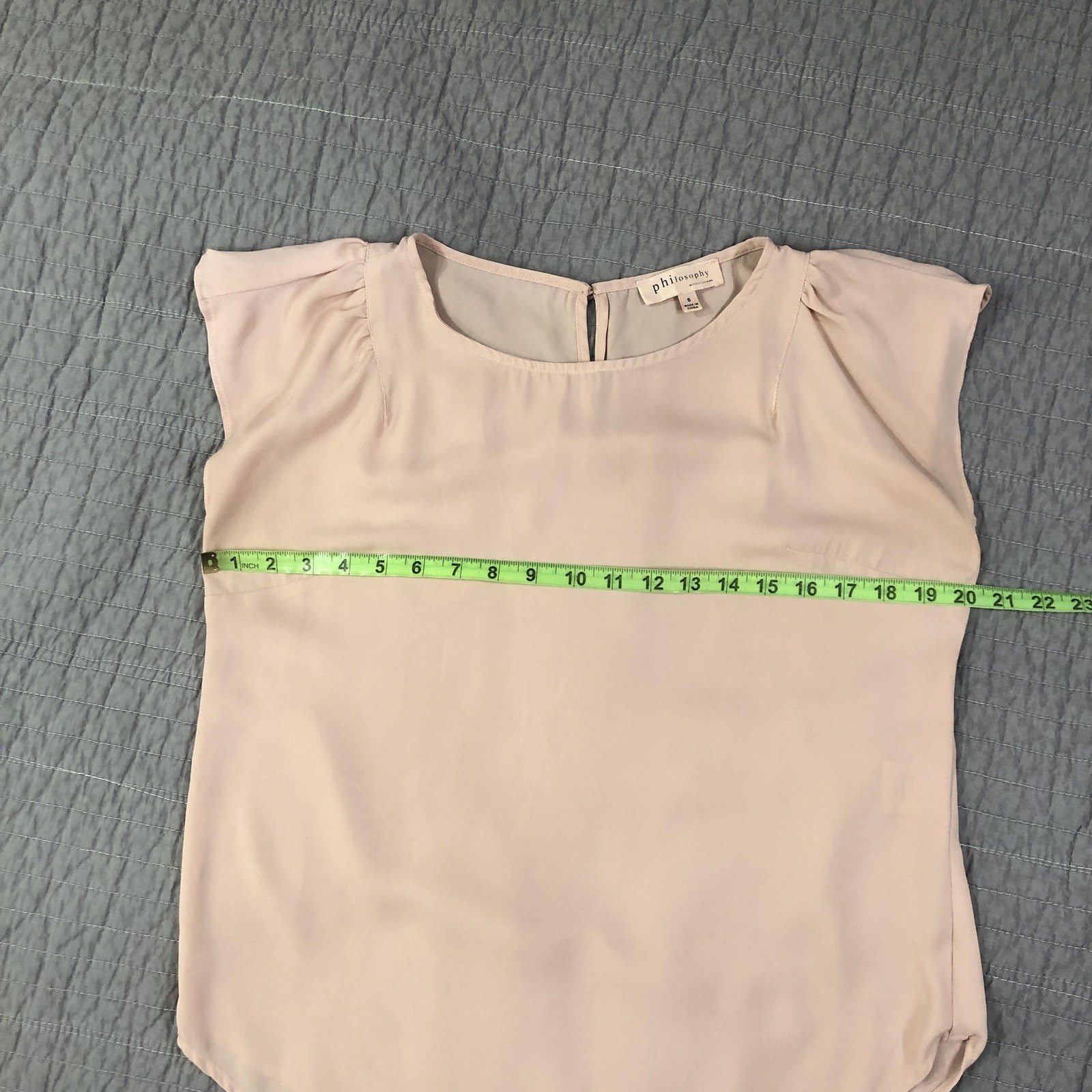 Philosophy Blouse Women Small Pink Chiffon Cap Sleeve Pullover Republic Top