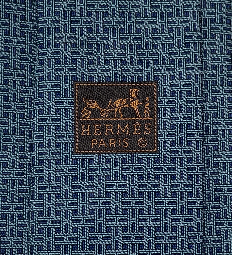 Hermes 100% Silk Men’s Tie Green “Pinces H” 339423T 7cm Width