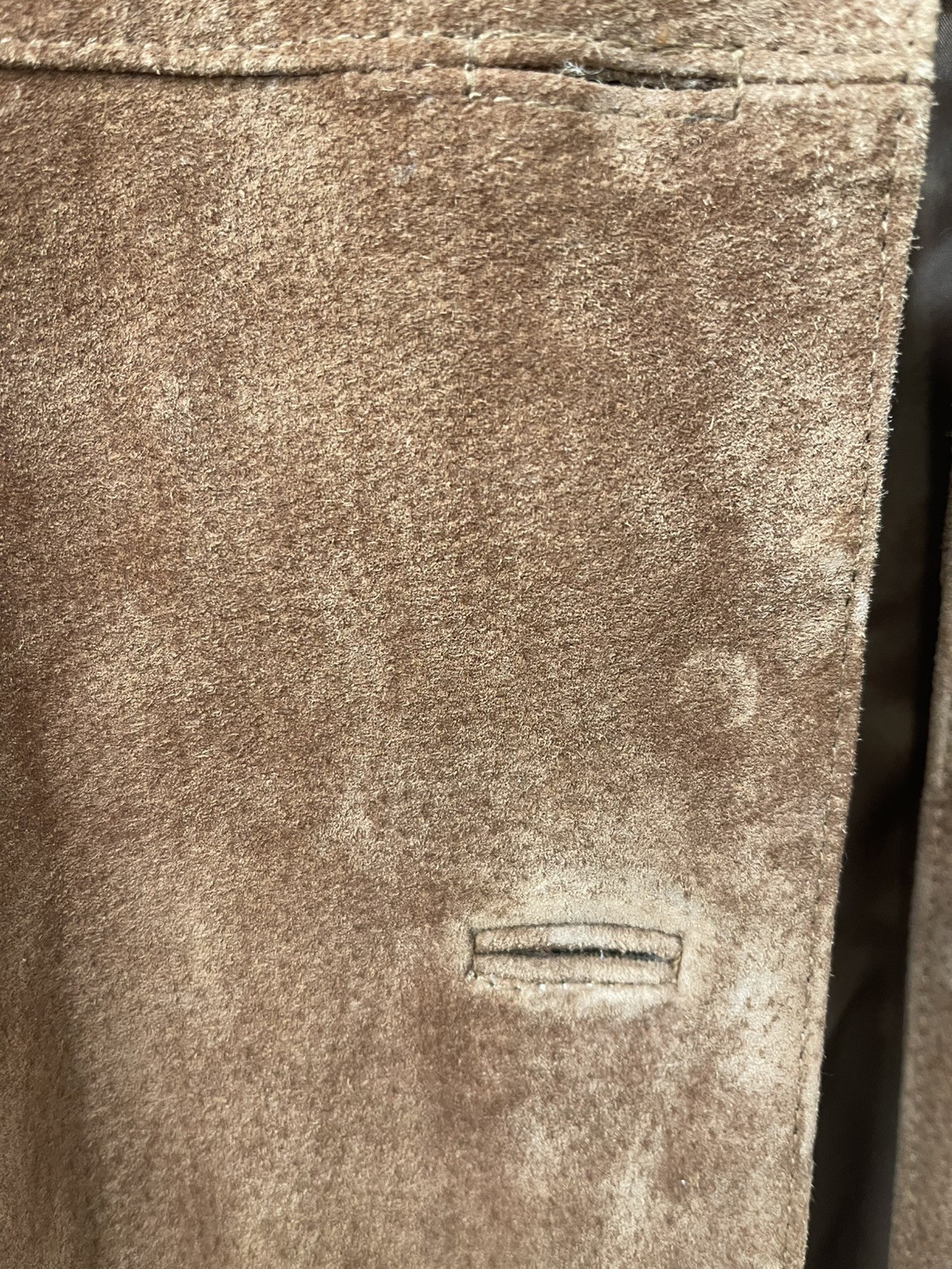 Style & Co. Collection brown 100% leather suede jacket with pockets – size L