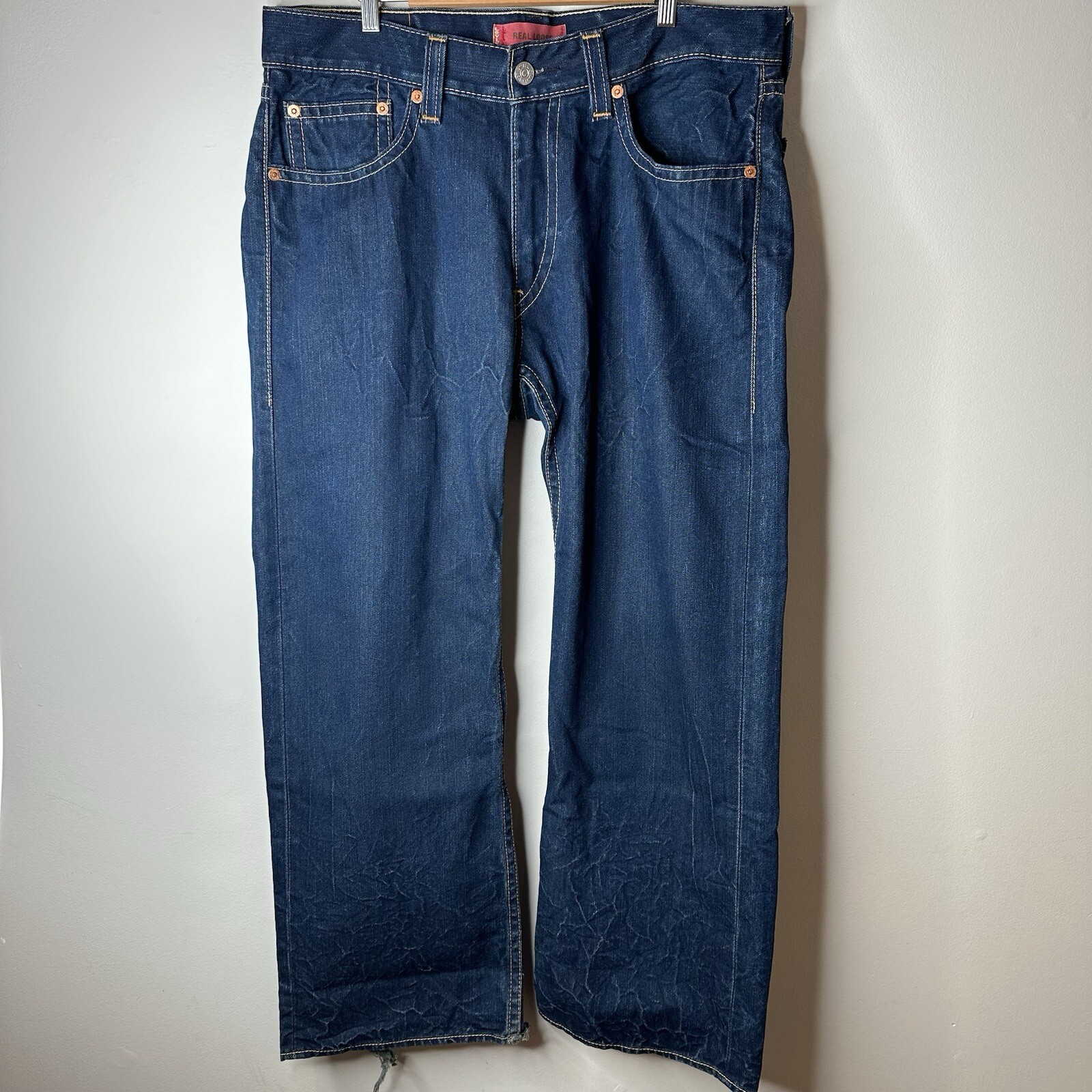 Vintage Levis Real Loose Type 1 Jeans Mens 36×32 Blue Classic American Y2K Baggy