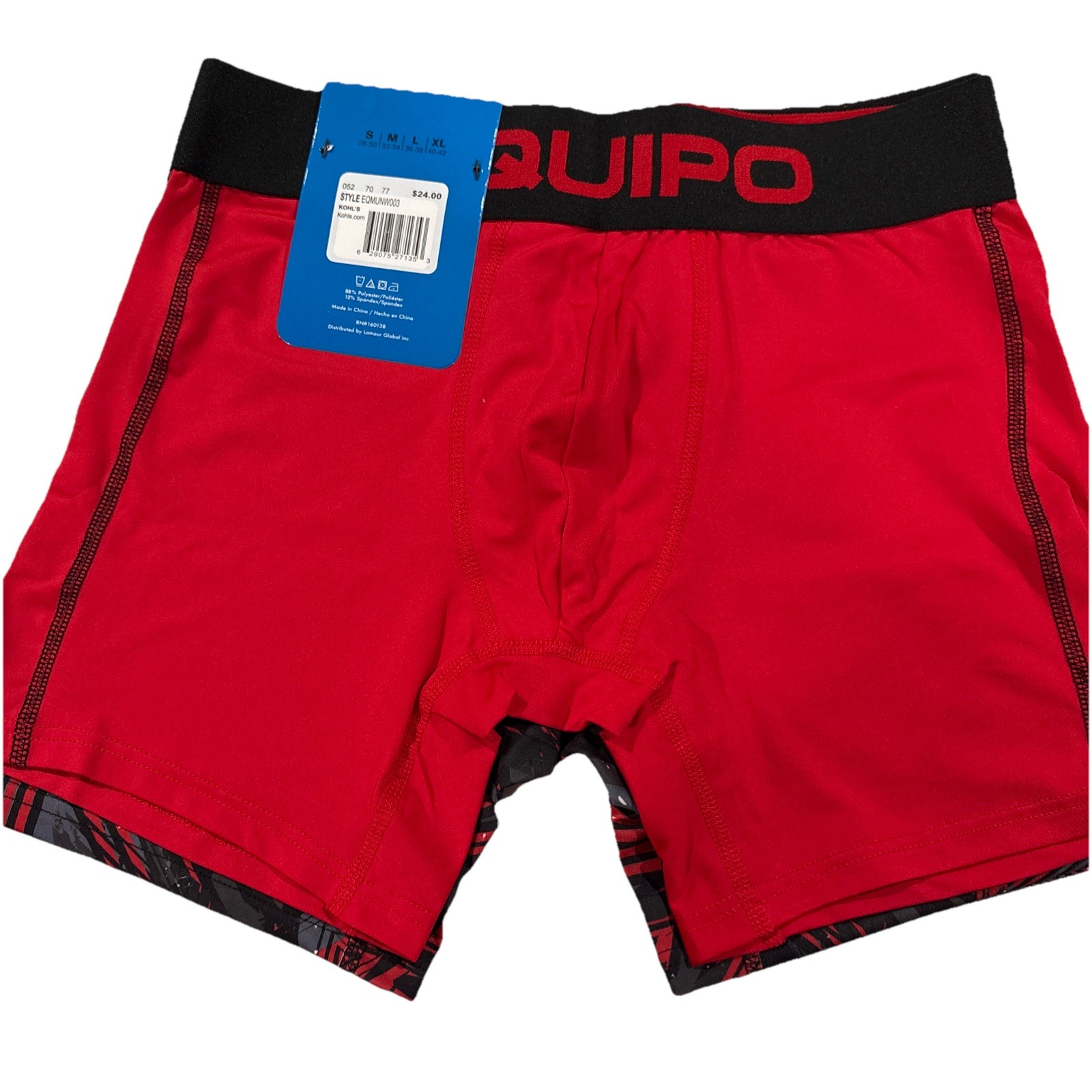 Men’s Equipo 2-pk. Boxer Briefs Size Small Reds NWT