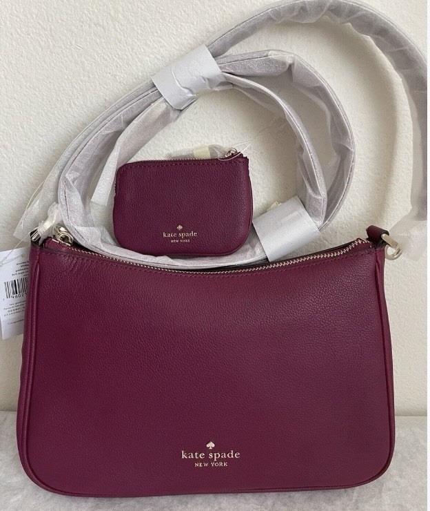 NWT KATE SPADE Rosie Shoulder Crossbody Leather Bag $399 Dark Raspberry