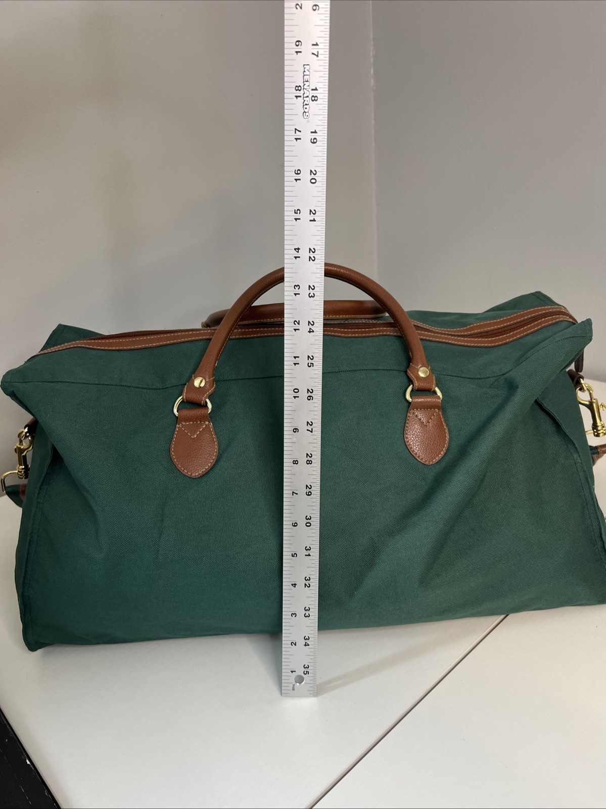 Vintage Ralph Lauren Weekender Duffle Bag 80’s-90’s Green Canvas Travel Tote