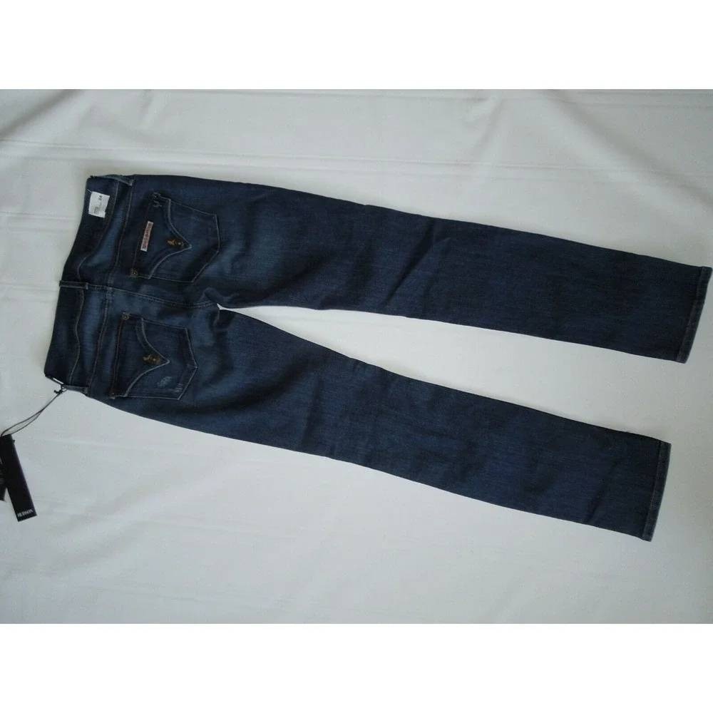 Hudson Women Cotton Beth Baby Boot Jeans 24 Blue Distressed Flap Pocket Skinny