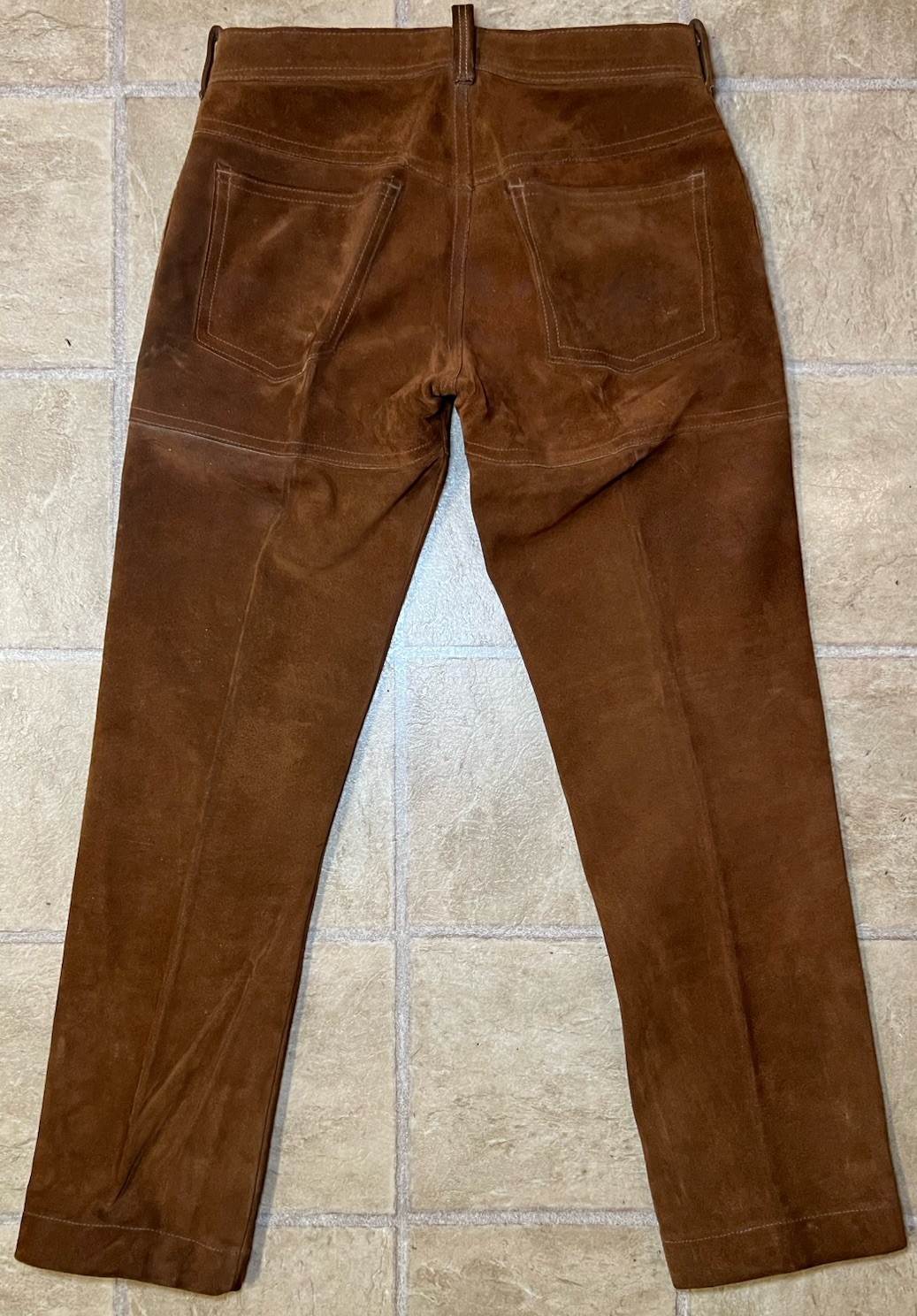 Vintage Jo-O-Kay Brown Suede Leather Western Pants Mens 31×30 Corral 70s Boho