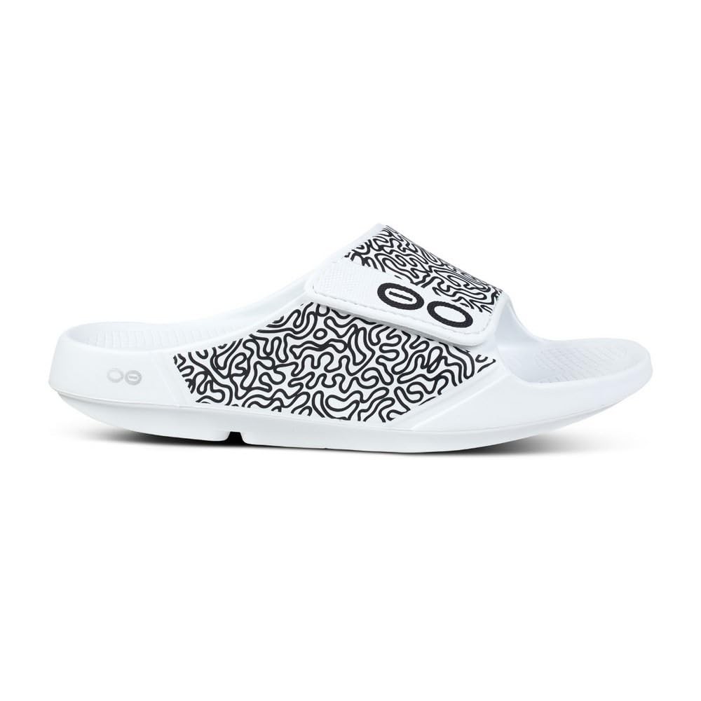 Sz 11 Unisex OOahh Sport Flex Limited Slide Sandal (White Labyrinth)