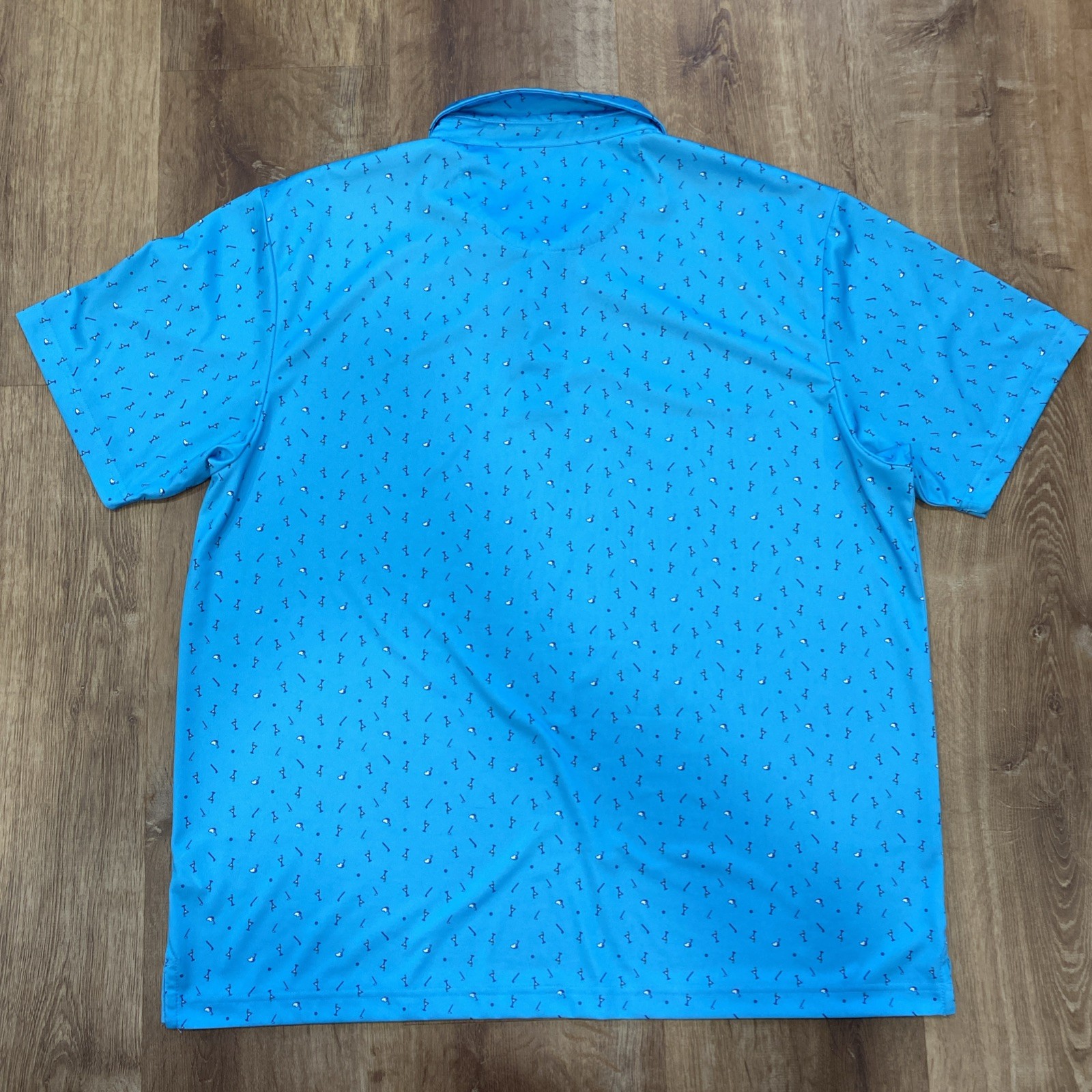 Callaway Golf Mens XXL Polo Shirt Grotto Blue Golf Club Martini Print Opti-Dri