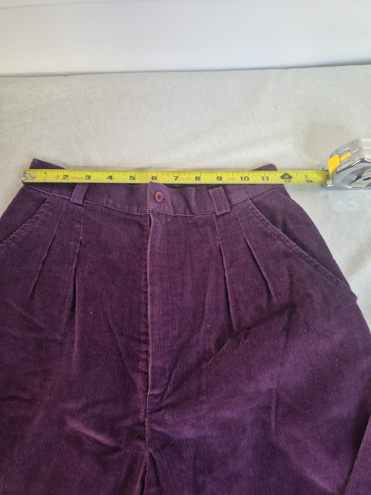 Womens No Size 24″ Waist Purple Cuffed High Waist Statement Pants Bottoms…