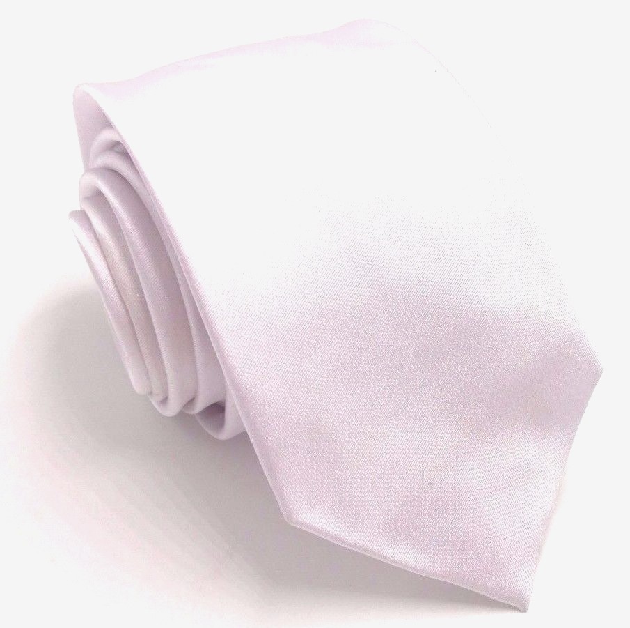 $114 Bloomingdales Mens Solid White Silk Necktie Classic Skinny Neck Tie 58×2.25