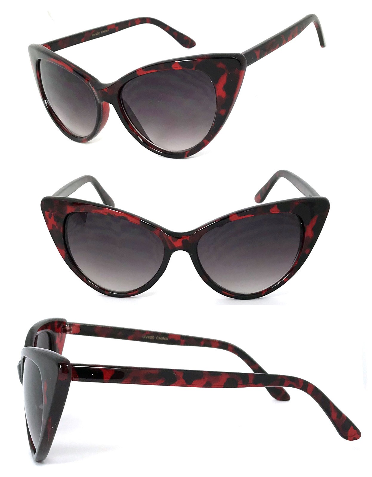 2 Pairs Combo Womens Retro Cat Eye Sunglasses UV400