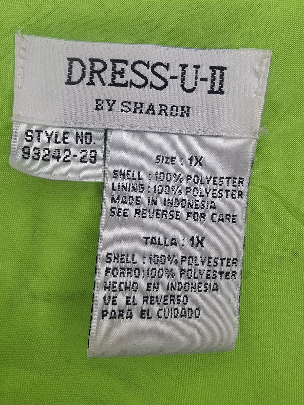 DRESS U II by SHARON Top Size 1X Green Floral Flutter Ruffle 1/2 Sleeve Blouse