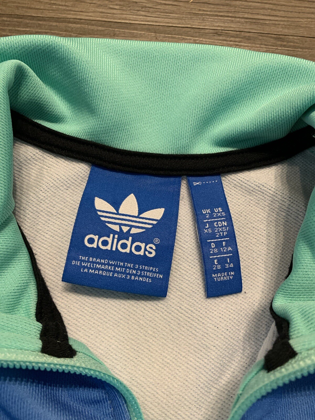 Adidas Miami Print Jacket Womens 2XS Teal Rare Originals Track City Edition 2014