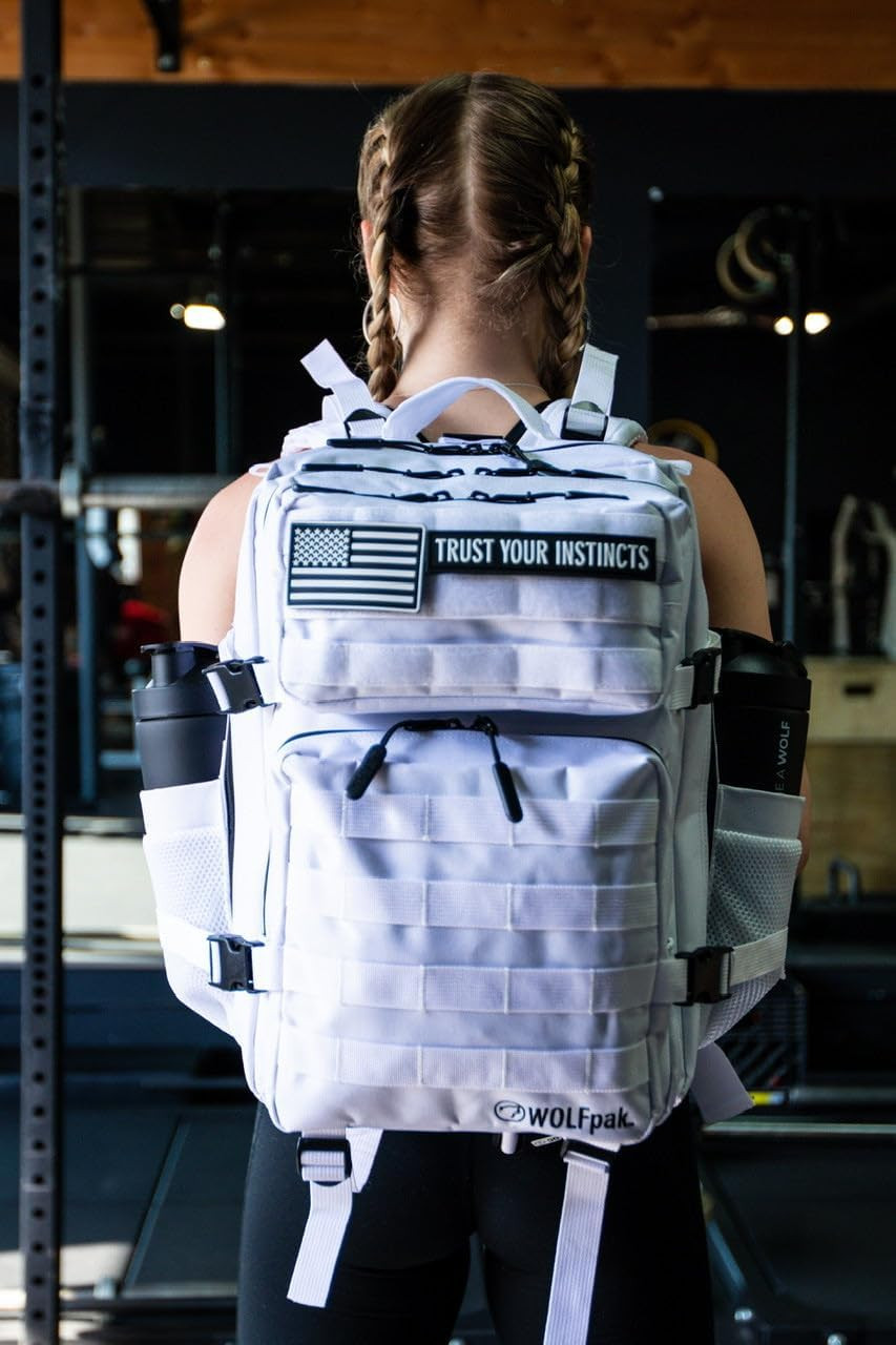 Wolfpak 35L Athletic Gym Backpack (Polar White) Durable 1000D Waterproof Oxford