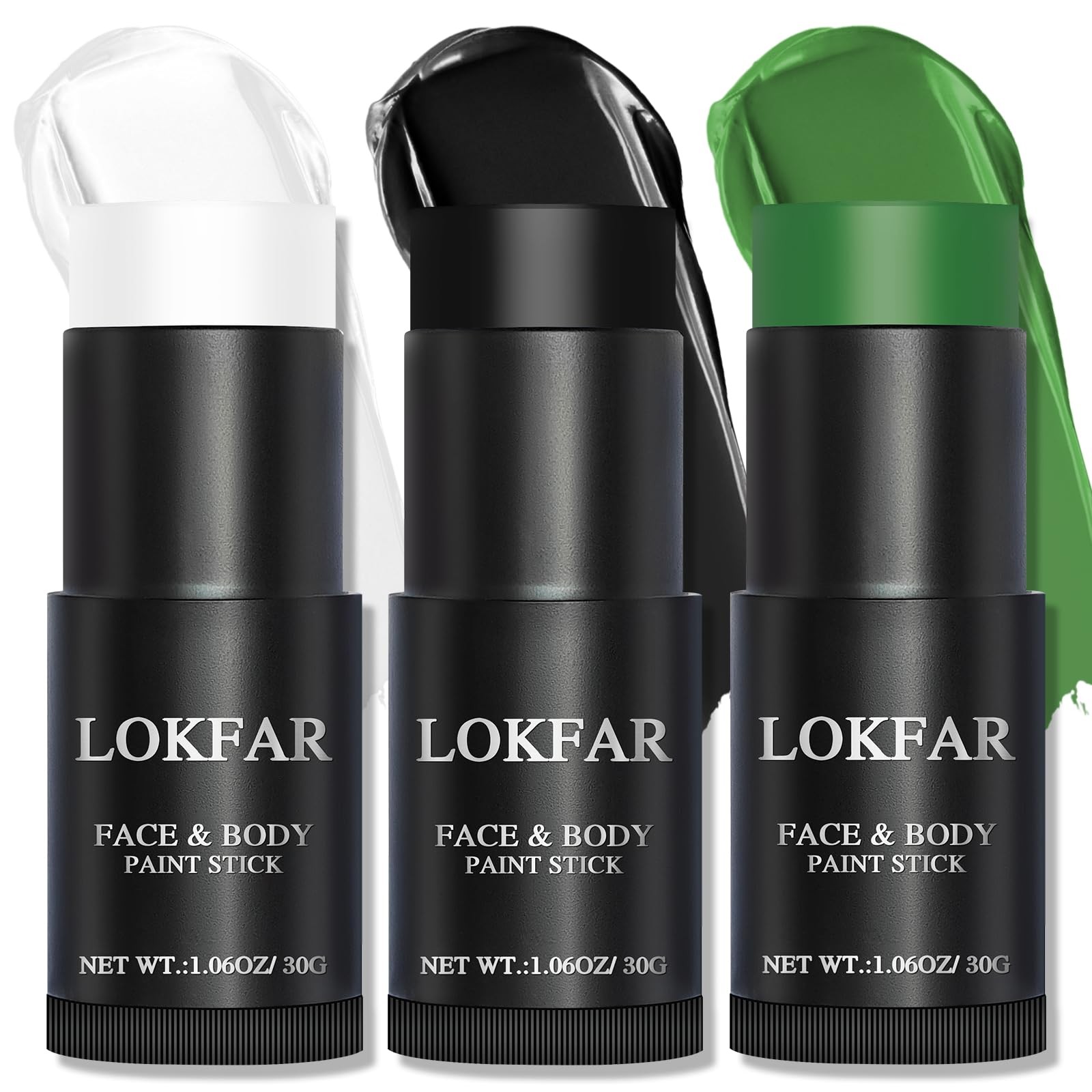 Black & Green & White Face Body Paint Stick, White Foundation Makeup, Footbal…