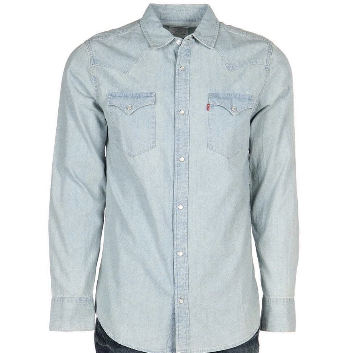 Levi’s XXL Classic Casual Sawtooth Denim Western Shirt Light Blue 3LYLW2262 NWT