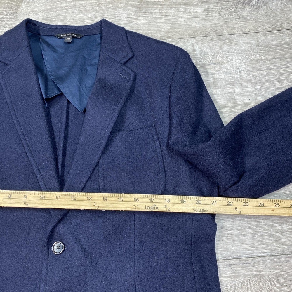 Banana Republic Blazer 44R Blue Wool Italian Mario Bellucci Surgeon Cuff