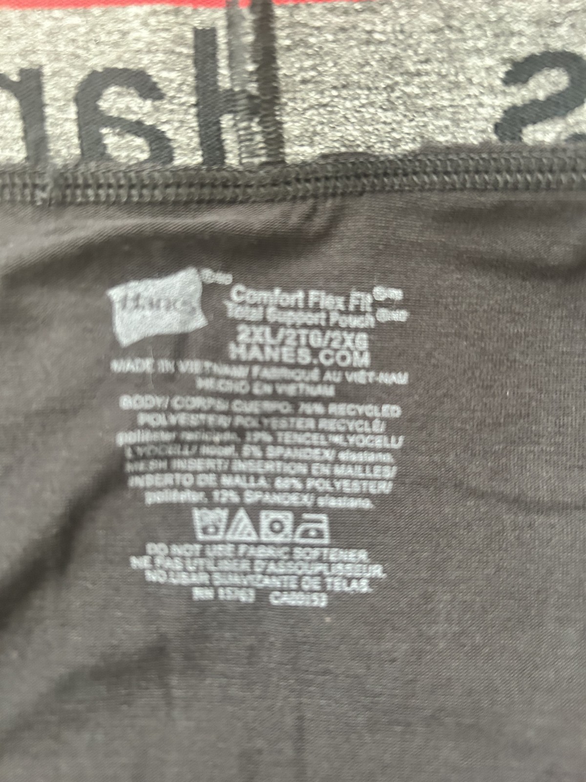 Hanes Comfort Flex Fit Tagless Brief, Black, Open Fly, Support Pouch, 2XL, NWOT