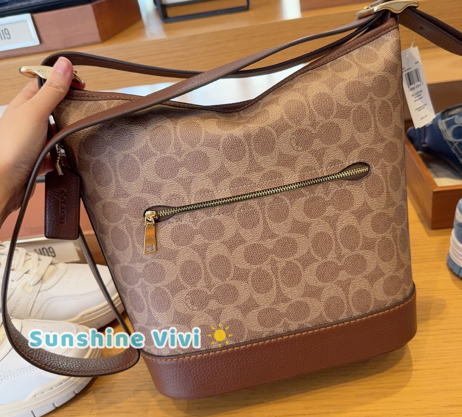 NWT Bundle Coach Jude Duffle Bag CBH20 & CW778 Long Wallet Gold/Tan/Brown Box