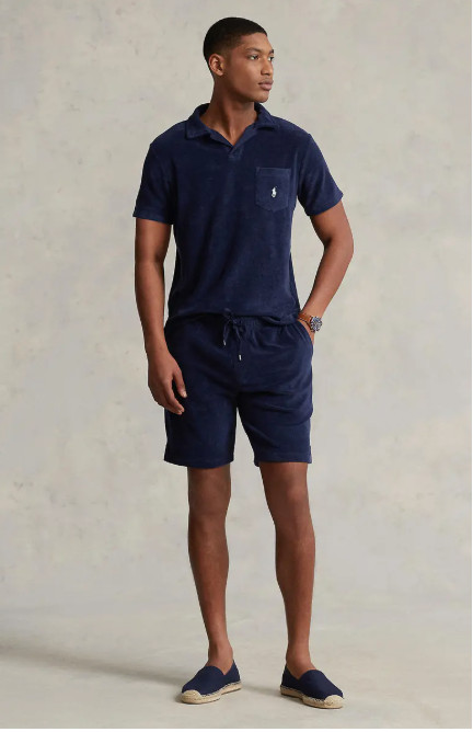Polo Ralph Lauren Drawstring Shorts Men’s Small Newport Navy 7.75 Inch Terry