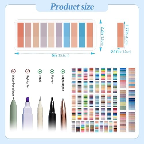 Pcs Writable Sticky Tabs, 48 Colors Book Notes for 9600 Vintage Colors