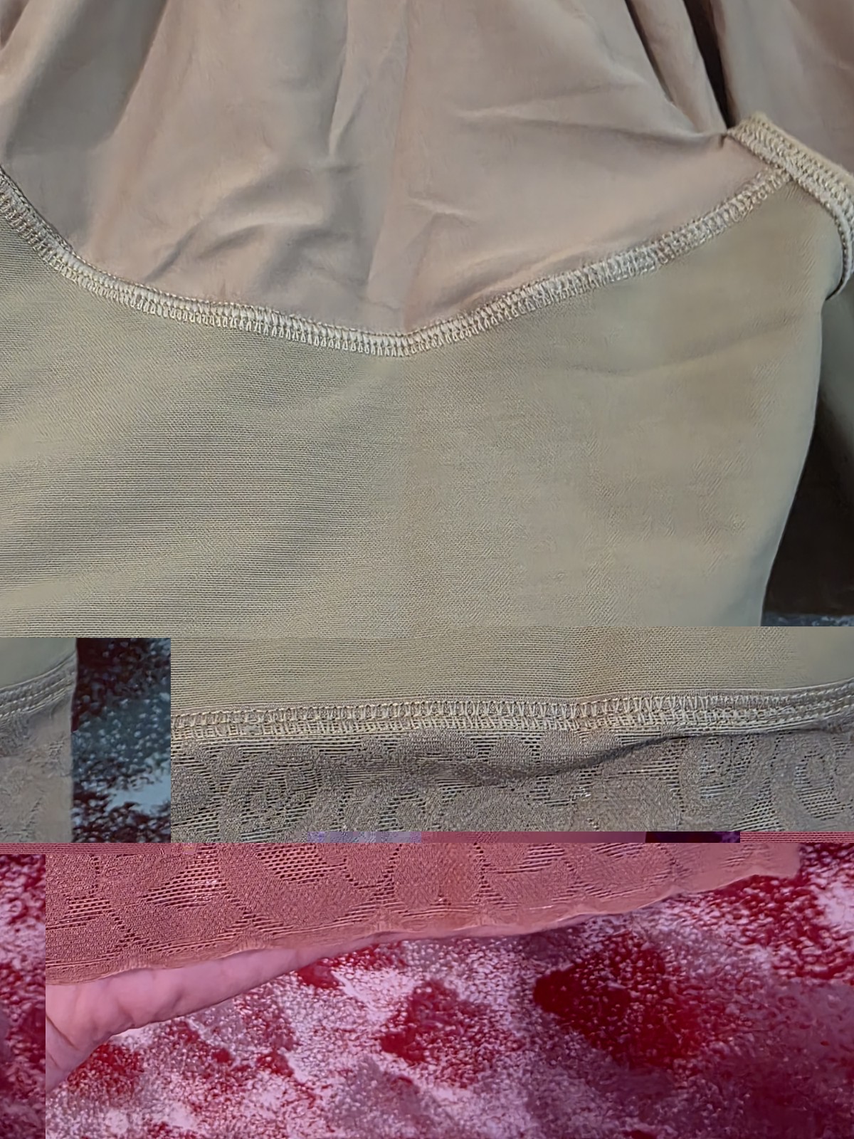 Faja LYCRA Beige Open-Bust One Piece Firm Control Shapewear L Hook & Eye
