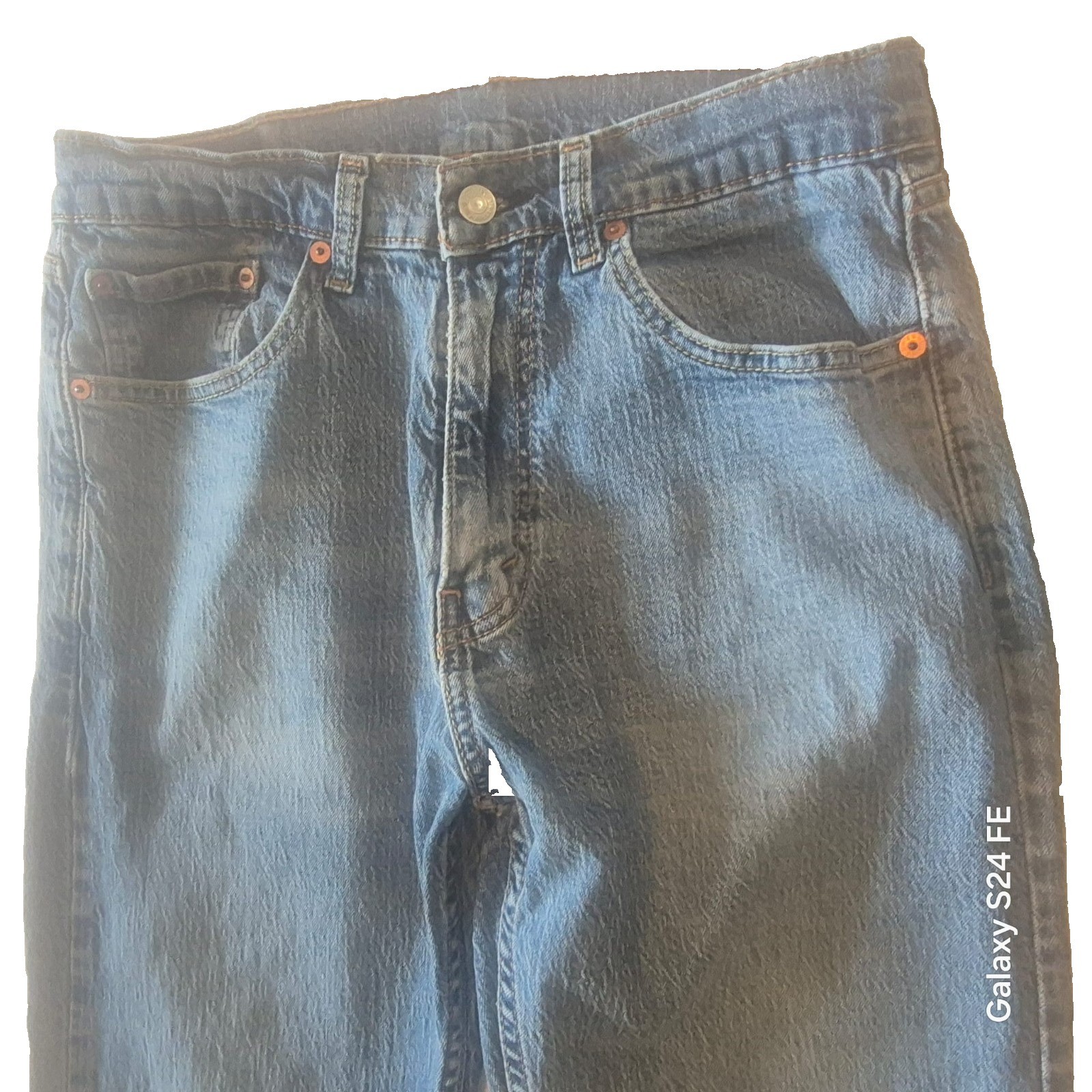 Levis 505 Regular Fit Straight Leg Blue Denim W32 L32 Wash Strech Classic