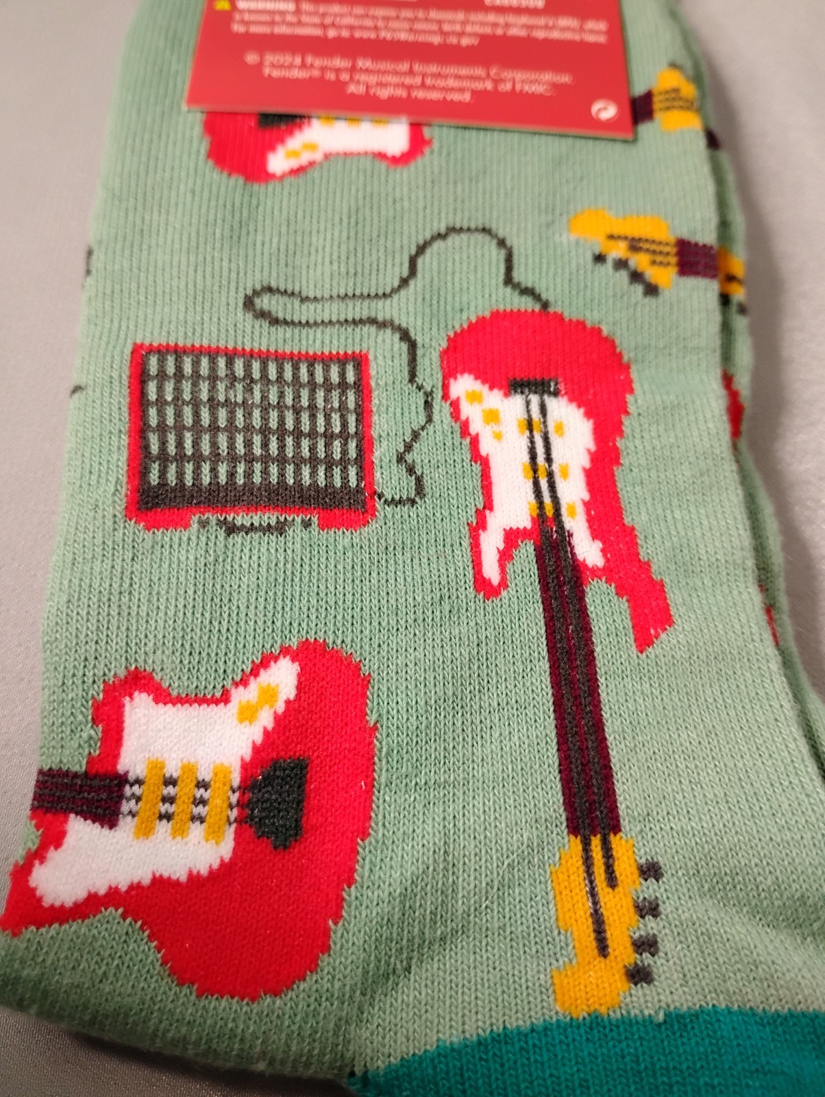 FENDER Guitar SOCKS Men’s US SIZE 7-12 BRAND NEW Novelty Socks Gift FREE SHIP!