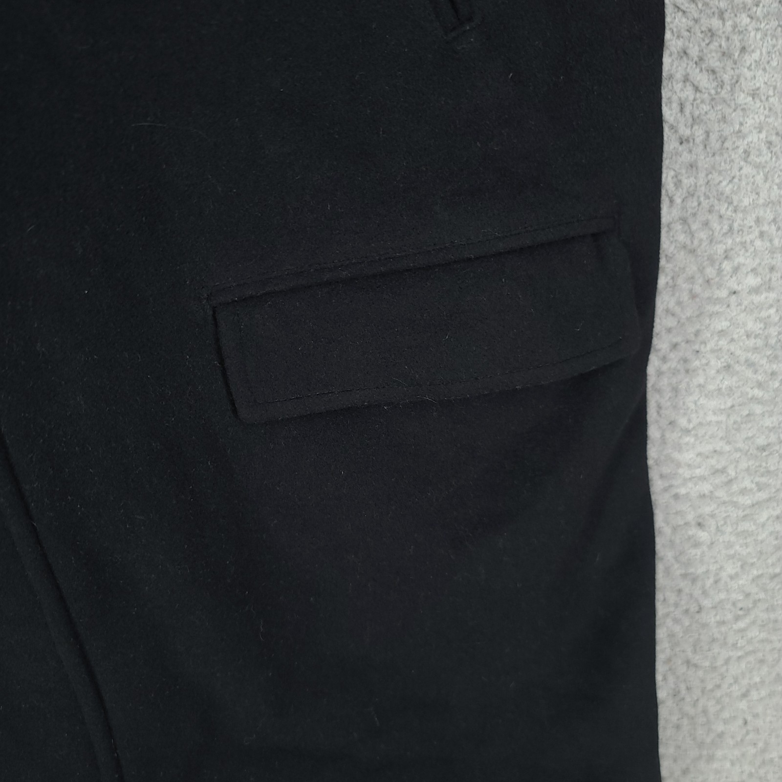 Valente Coat Mens 42 Long 75% Wool Cashmere Made In Italy Black Full Zip