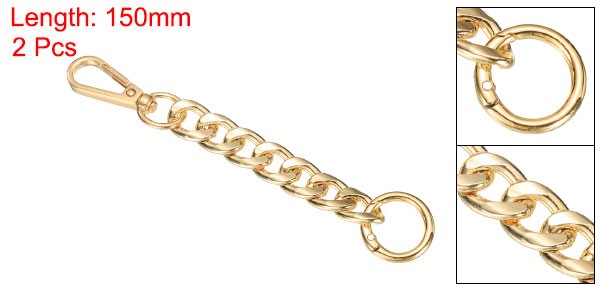 2Pcs Purse Strap Extender 5.9-Inch Bag Extender Chain Light Gold 0.6 Width